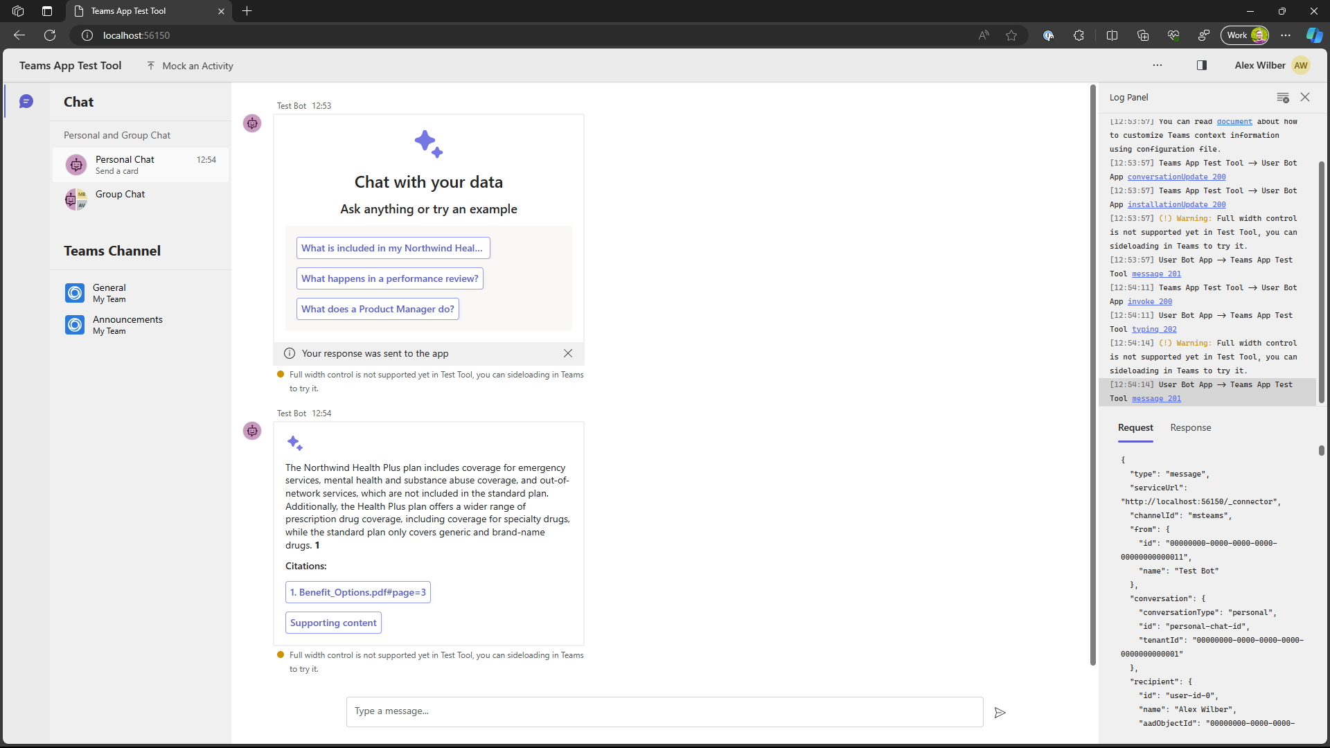 Dev Proxy simulating Teams Admin Center notification