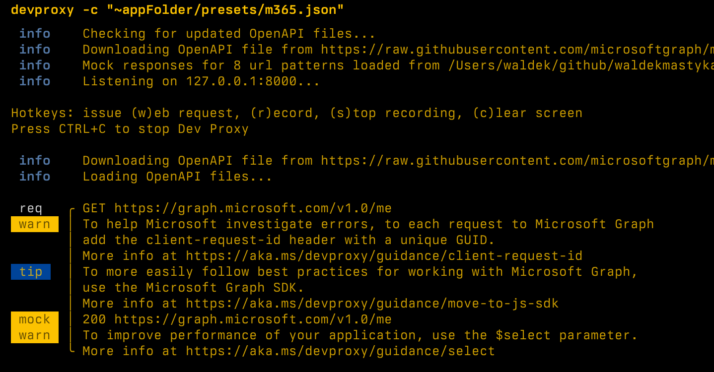 Updated logging to console in Dev Proxy v0.18